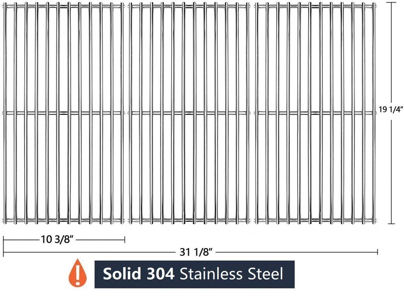 Hongso 19 1/4" SUS304 Stainless Steel Grill Grates for Jenn Air 720-0337 730-0337 750-0141 720-0062 720-0062-LP 720-0164, Ducane 30400042, Brinkmann 810-8502-S, Nexgrill 720-0193 Kirkland, Charmglow - Image 2